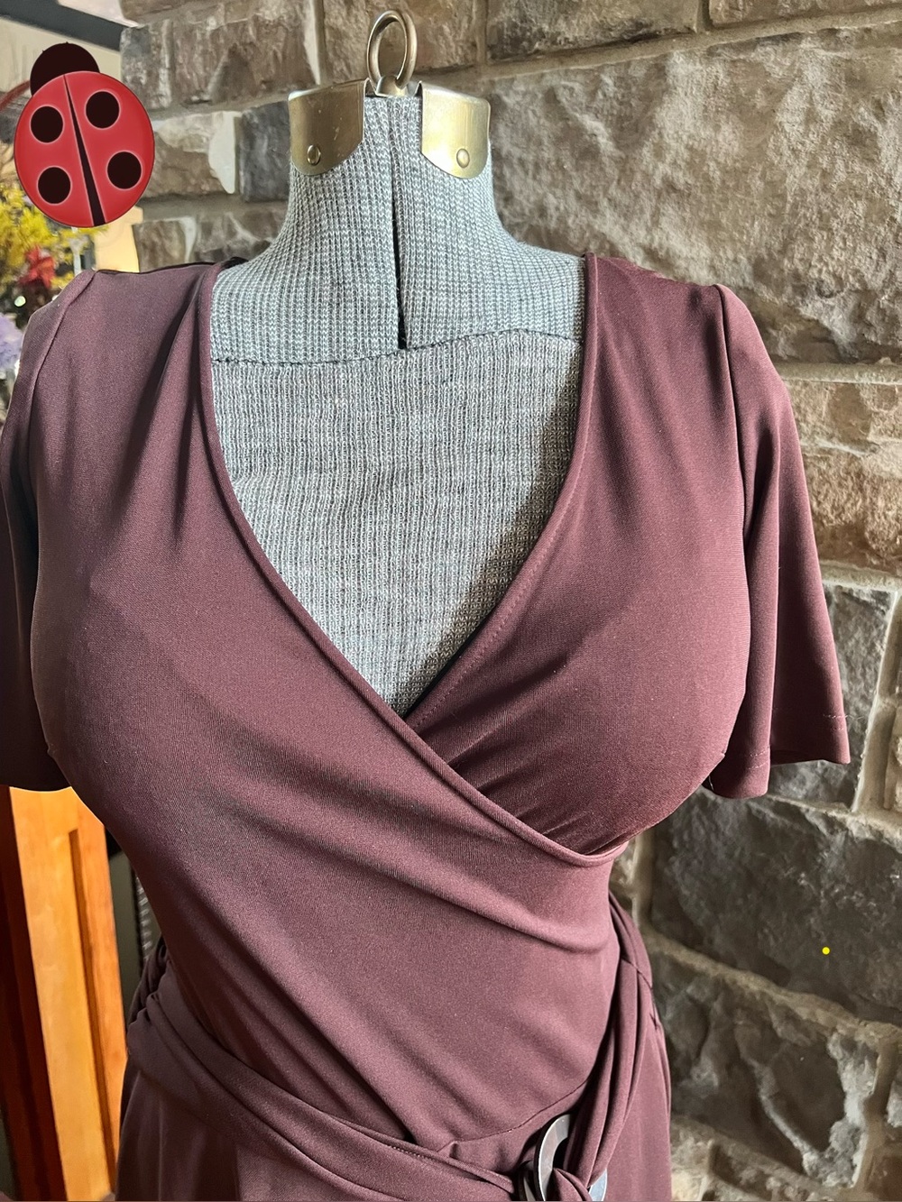 Vintage Spiegel - Wrap-Style Dress in Chocolate Brown size M